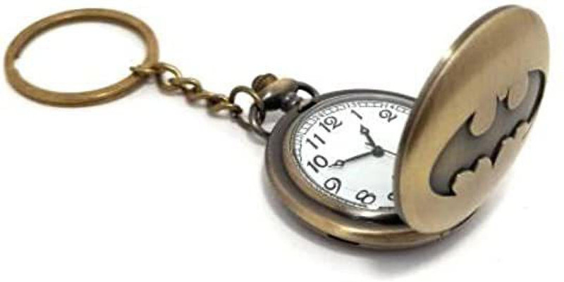 EITHEO Pocket Watch Gold Batman Keychain UEE952310234 Cute Pocket Watch Gold Batman Keychain Metal Pocket Watch Chain