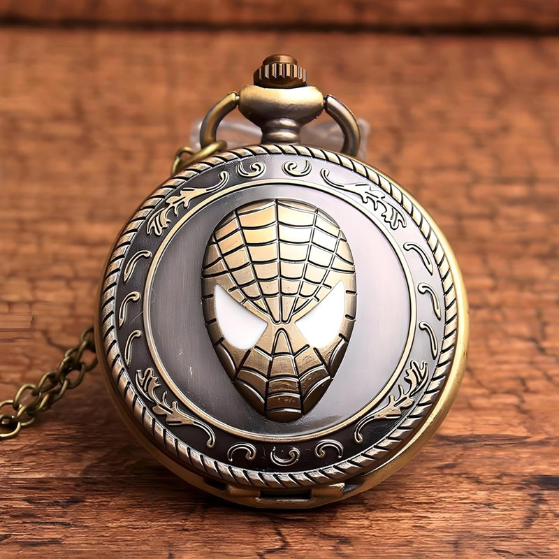 Kidskaari Vintage Pocket Watch Keychain- Evil Eye Antique Design Key Chain for Men & Women Metal Alloy Pocket Watch Chain