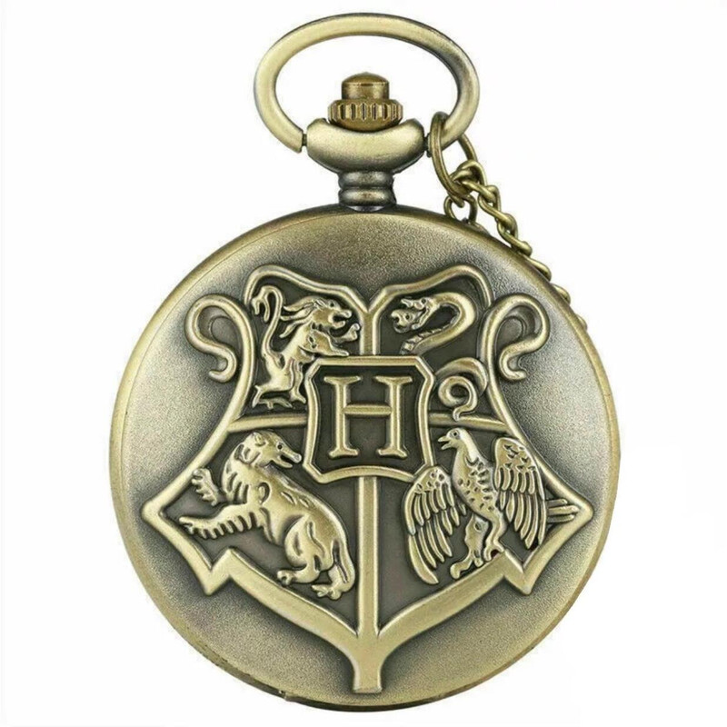 Mubco Antique Style Harry Potter Quartz Pocket Watch Keychain Vantage Collectable Gift HPR_01 Bronze Metal Pocket Watch Chain