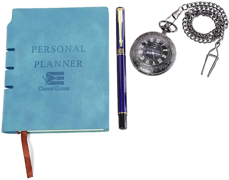 YELLOW CHIMES Business Suits Set Diary, Pen, Pocket watch | Men Gifting Set Stainless Steel Pocket Watch Chain