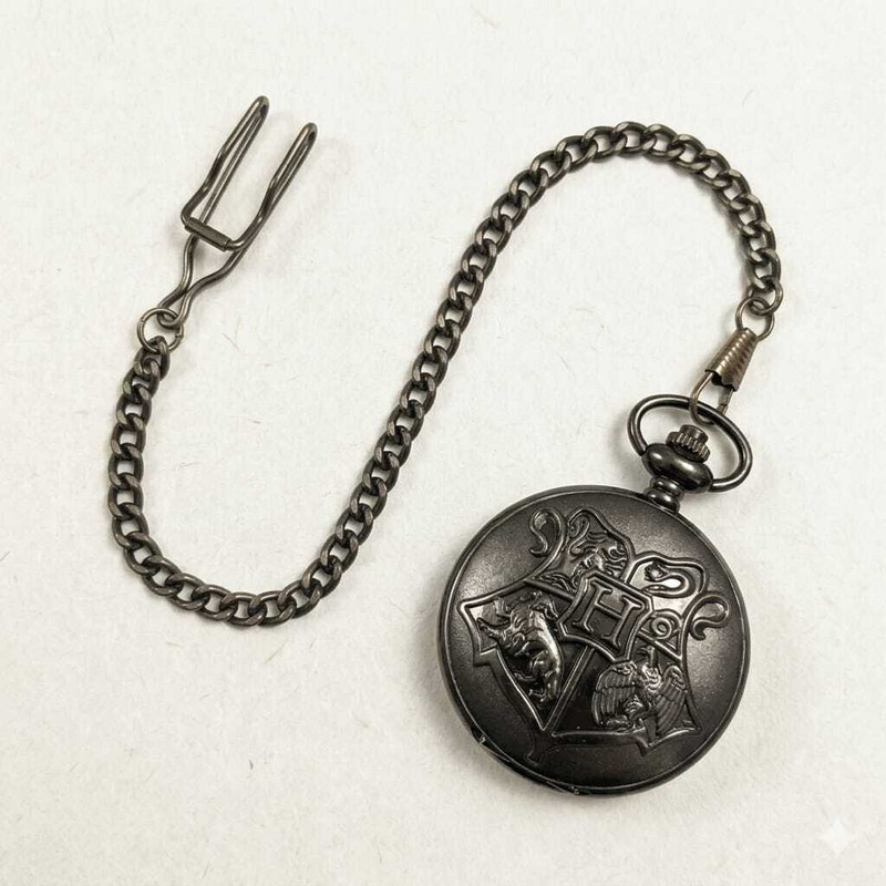 COSMIC Vintage Black Pocket Watch with Chain – Classic Engraved Vintage Black Pocket Watch with Chain – Classic Engraved NA METAL Pocket Watch Chain