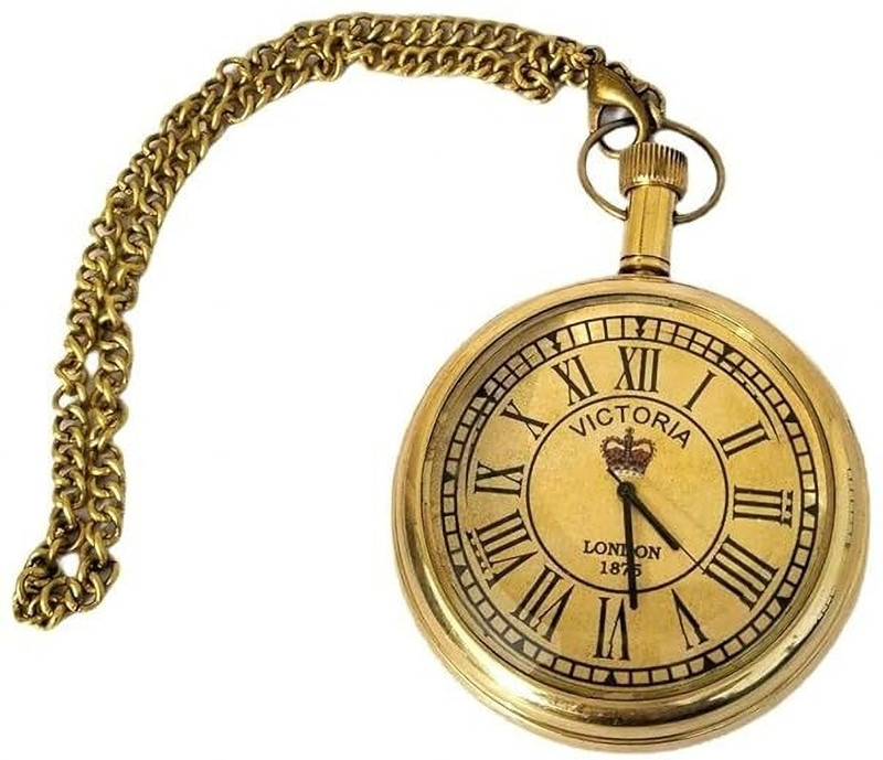 Antic Handi Enterprises vintage pocket watch vintage pocket watch gold color brass Pocket Watch Chain