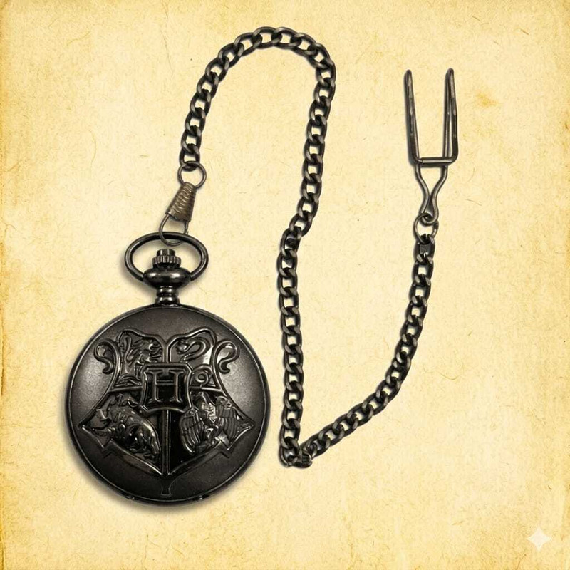 Sooms Classic Engraved Alloy Case Retro Timepiece Black Color Classic Engraved Alloy Case Retro Timepiece Black Color NA METAL Pocket Watch Chain