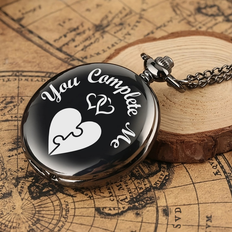 Classic Quirk Royal Gandhi Style Premium For Partner You are Perfect Engraved Key chain for Boyfriend, Girlfriend, Wife or Husband Best For Valentines day Proposal Black Metal Pocket Watch Chain