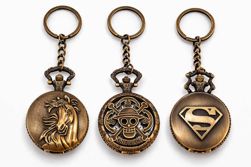 HM The Gift Store Vintage Horse Emblem Pocket Watch Keychain HS-PWK-01 3 Metal Pocket Watch Chain