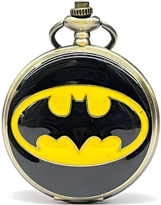 Mubco Antique Superhero Batman Design Quartz Pocket Watch Keychain | Collectable Gift Batman Alloy Metal Pocket Watch Chain