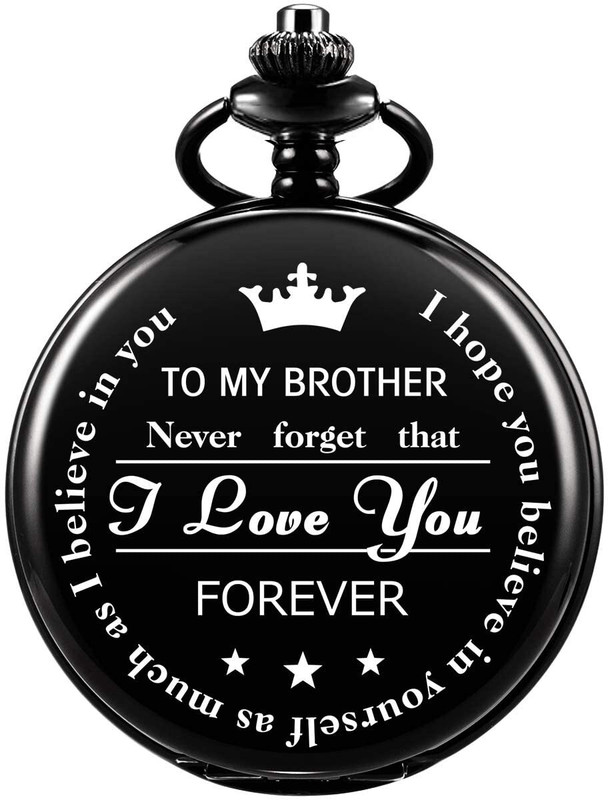WEZO TO MY SISTER Pocket Watch KeyChain Vintage Antique Metallic Gift KeyChain TO MY SISTER Black Metal Pocket Watch Chain