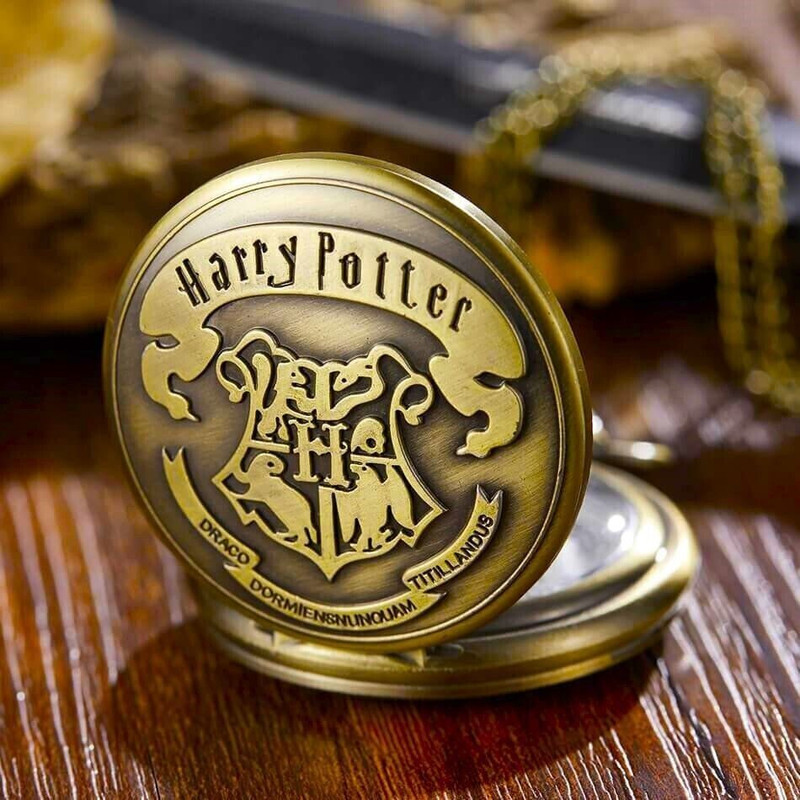 Wodec ANTIQUE HARRY POTTER POCKET WATCH-POCKET WATCH COLLECTION HPPKT BRONZE STEEL Pocket Watch Chain
