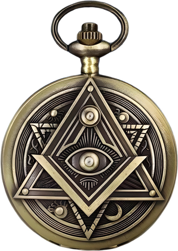 Kidskaari Vintage Pocket Watch Keychain- Horus Eye Antique Design Key Chain for Men & Women Metal Alloy Pocket Watch Chain