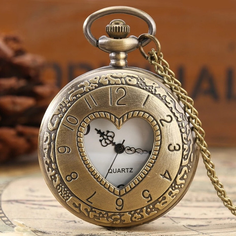 GT Gala Time Antique Heart Window Theme Vintage Premium Gandhi Style Pocket Watch Key chain with Key Ring For Car & Bike Keys Gift for Men & Woman Bronze Metal Pocket Watch Chain