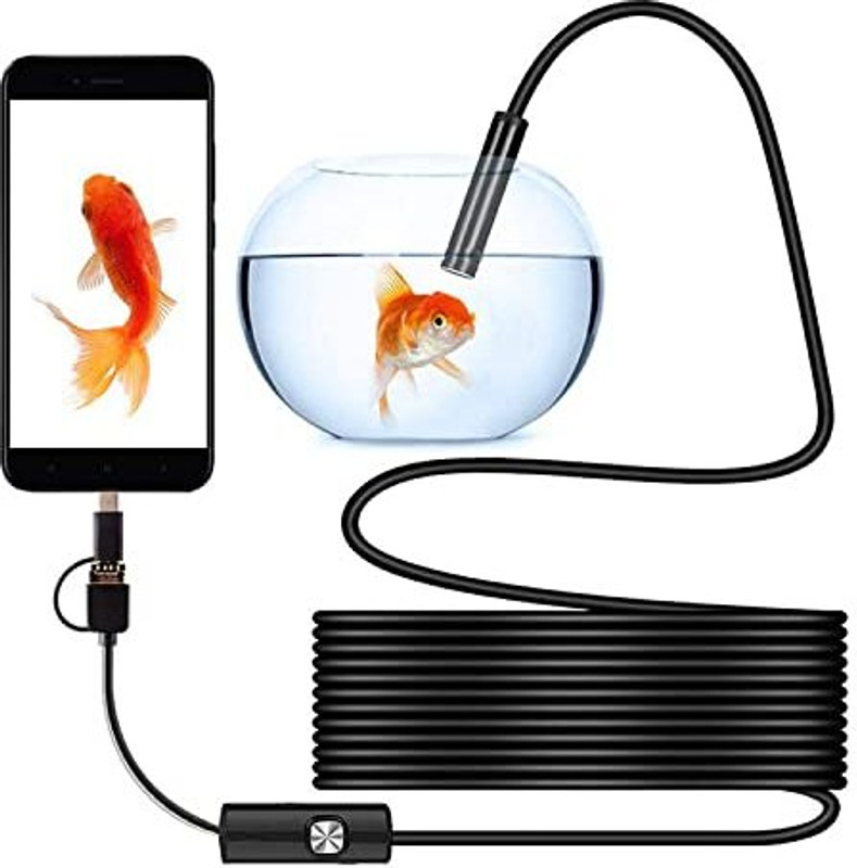 KidsZeeNie 3-in-1 USB Endoscope Camera| Type-C Android Borescope with LED Lighting(1080 MP, Black)