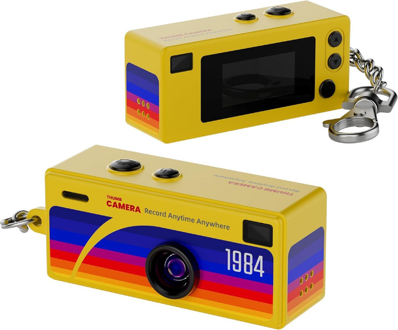 TOTAL Mini Keychain Digital Camera, 1080P HD Video Recorder, Mirco Thumb Camera(0 MP, Yellow)