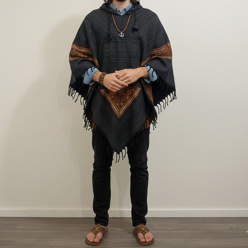 SR Collection Wool Blend Poncho
