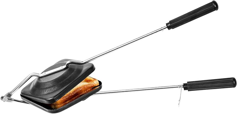 Khatushyam by khatushyam Non-Stick Gas Sandwich Maker – Double-Sided Toast Pan with Sturdy Handle Toast 100 W Pop Up Toaster(Black)