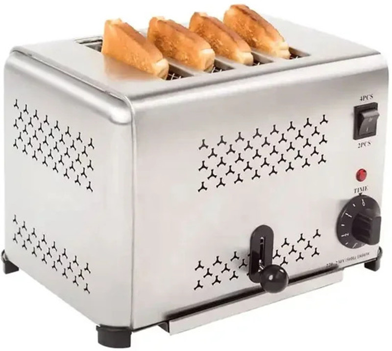 Hospitality Stainless Steel Electric Bread Pop up Toaster 1800-W Commercial 4 Slice Toaster, 1800 W Pop Up Toaster(Silver)