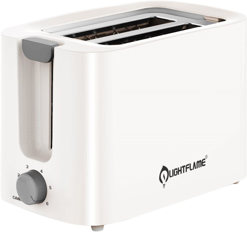 LIGHTFLAME Retro Crispy Large adjustable Slits 750 W Pop Up Toaster(White)