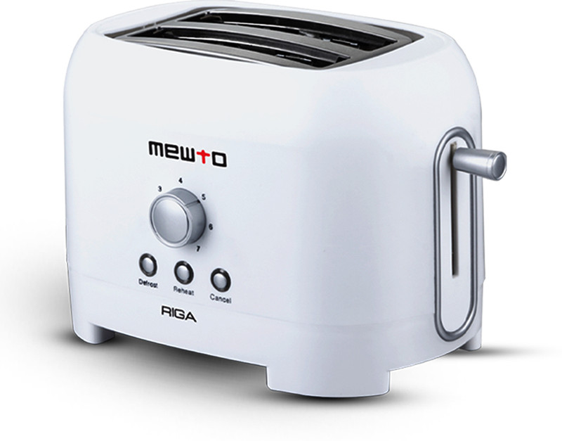 MEWTO Riga Pop-up toaster with Reheat and defrost function 750 W Pop Up Toaster(White)