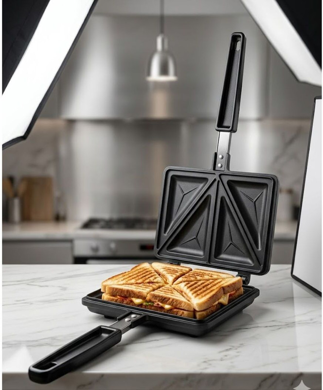ONLINIA Gas Toster For Sandwitch, Sandwitch Maker 10 W Pop Up Toaster(Black)