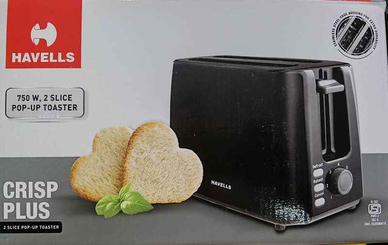 HAVELLS Crisp Plus 750 W Pop Up Toaster(Black)