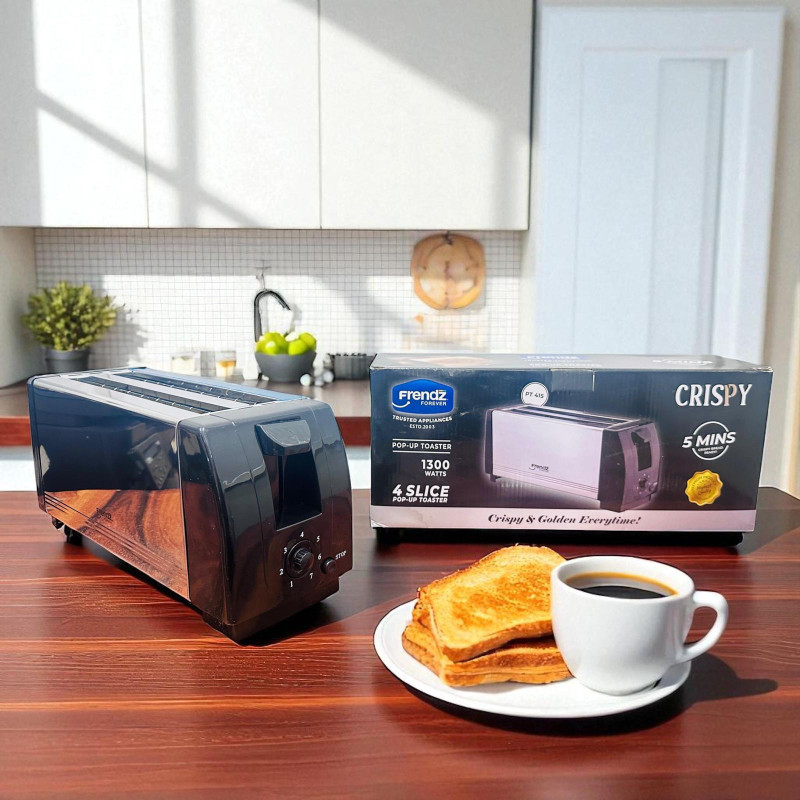 Frendz Forever PT-415 1300 W Pop Up Toaster(Black)