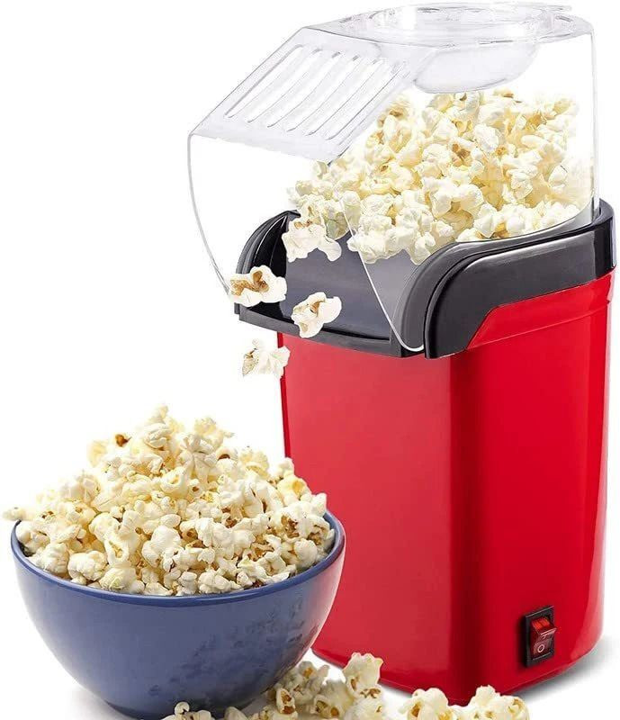 NHOUSE No Oil Needed, Healthy Snack, BPA-Free. Popcorn Maker Machine,1200W Hot Air Popcorn Popper Maker with Top Lid 60 g Popcorn Maker(Multicolor)
