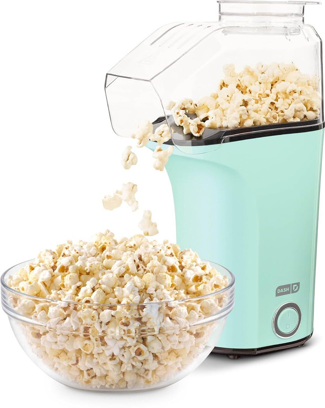 ZENOVIA Hot Air Popcorn Maker Oil-Free, Quick & Easy Popcorn Machine for Home & movie Hot Air Popcorn Maker 1000 g Popcorn Maker(Mint green)