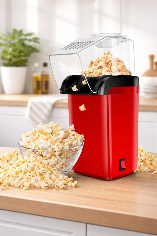 TINUMS Hot Air Popcorn Maker Electric Oil Free Popcorn Machine for Home Hot Air Popcorn Maker Electric Oil Free Popcorn Machine for Home 0.5 L Popcorn Maker(Multicolor)