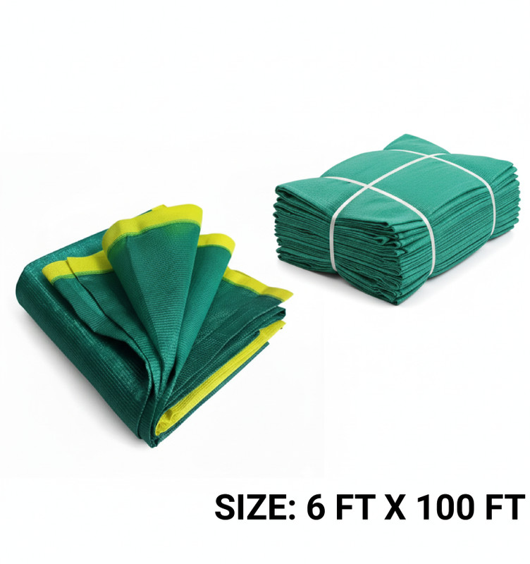 EnrichGrow Shade Net 75% UV Protected for Multipurpose Use, 6FT X 100FT (Green Colour) Portable Green House(Green)