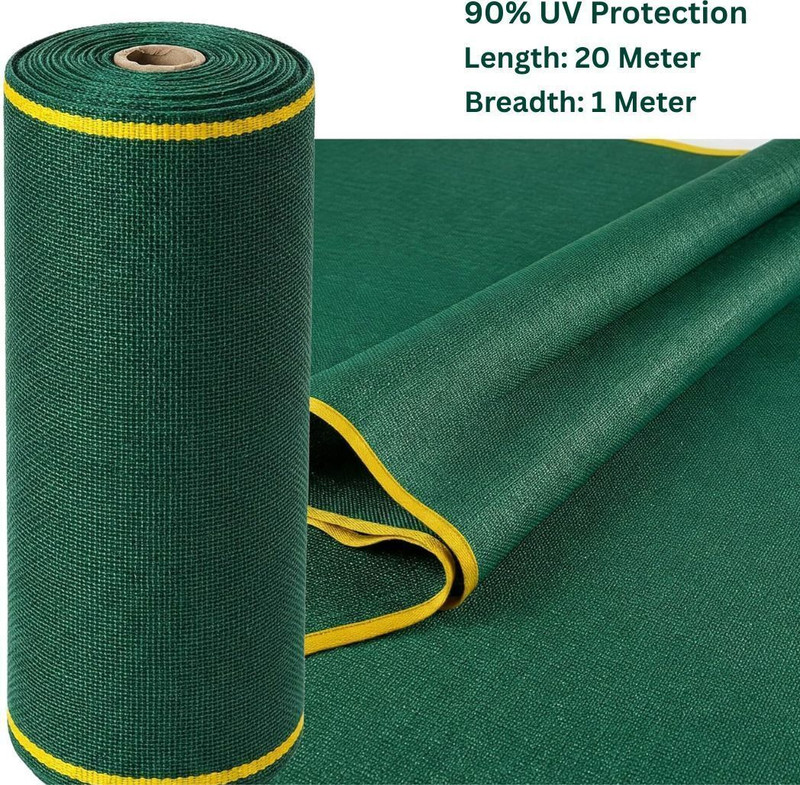 Netonic 1 x 20 Meter 90% UV & Sun Block Green Shade Net Portable Green House(Green)