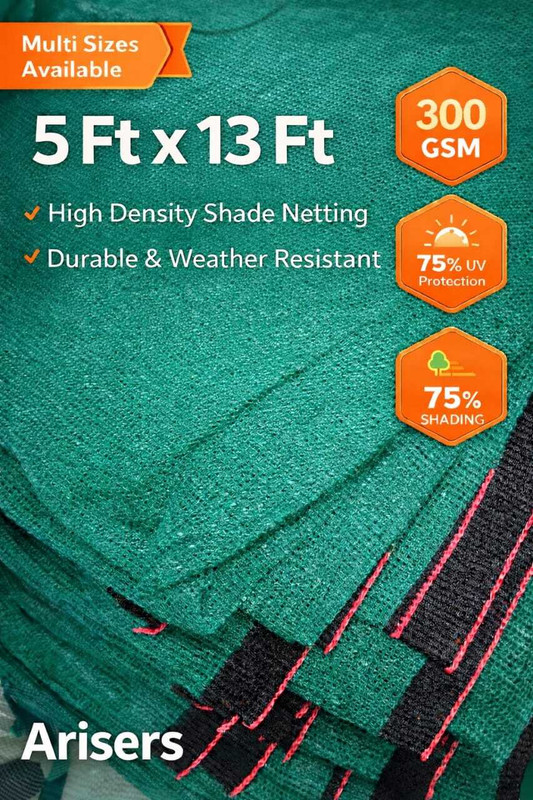 ARISERS Multipurpose Net with 75% UV Protection, 1.5mX4m (5Ft.X13Ft.) Portable Green House(Green)