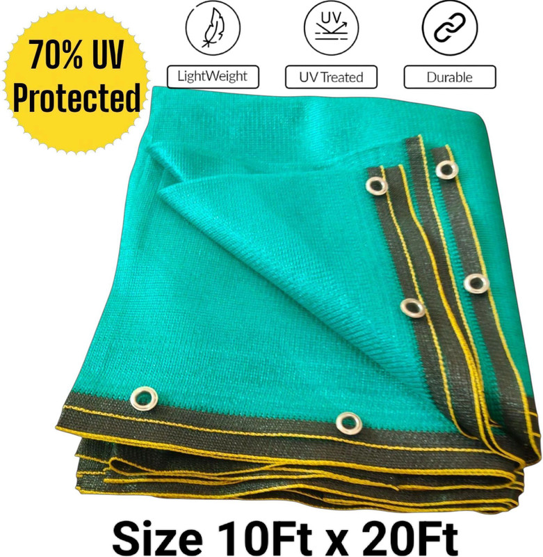 Use way Green Shade Net(10Ft x 20Ft)- 70% Sunlight Block Multipurpose For Garden/Balcony Portable Green House(Green)