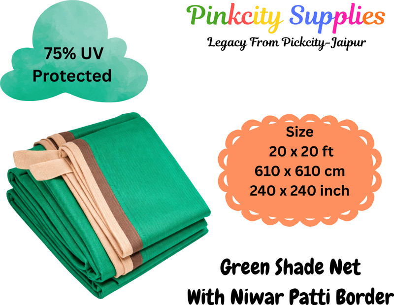 NitPriya Tripal Green Shade Net 90% Sun Shade |Garden & Balcony Use |30 x 10 ft Portable Green House(Green)