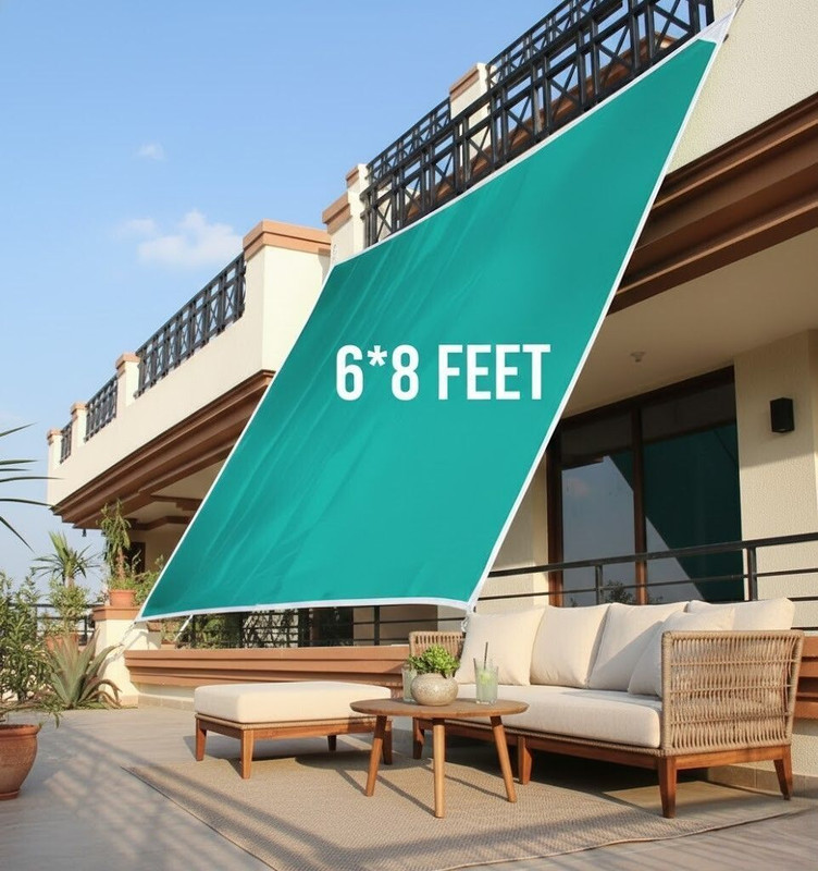 ROPESTORE 6*8 ft Green Shade Net / Tarpaulin Sheet, 90% SUNPROTECTION,WHITE BORDER Portable Green House(Green)
