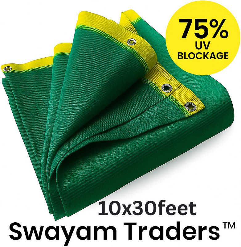 Swayam Traders 10×50 ft Green Shade Net 50% UV Protection | Construction, Balcony, Garden Portable Green House(Green)