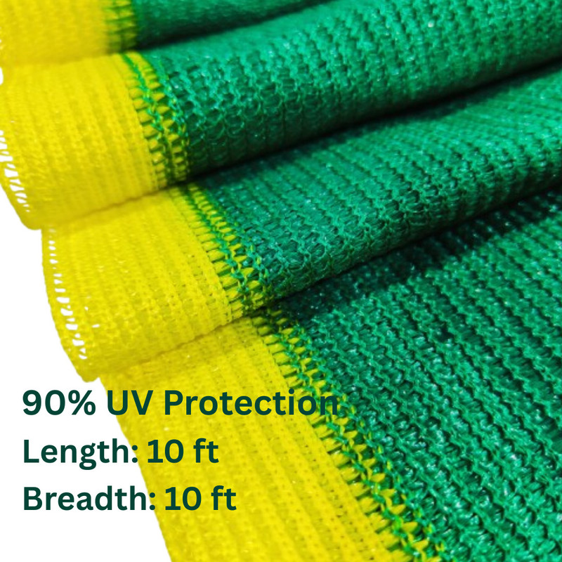 Netonic Uv Stabilized Agro Green House Net Garden Shade 90% (10ft x 10ft) Portable Green House(Green)