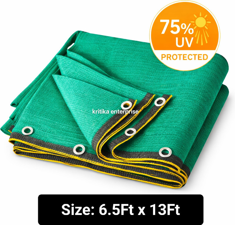 Harsh Kriti Green Shade Net(6.5Ft x 15Ft)75% UV Protection for Garden, Balcony & Outdoor Use Portable Green House(Green)