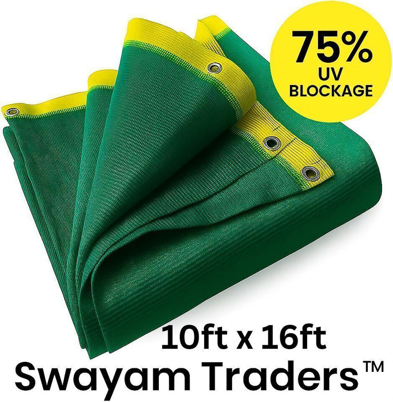 Swayam Traders Green Net 75% (10*16 feet) UV Sun Light protection | Balcony Net | Gardening Net Portable Green House(Green)