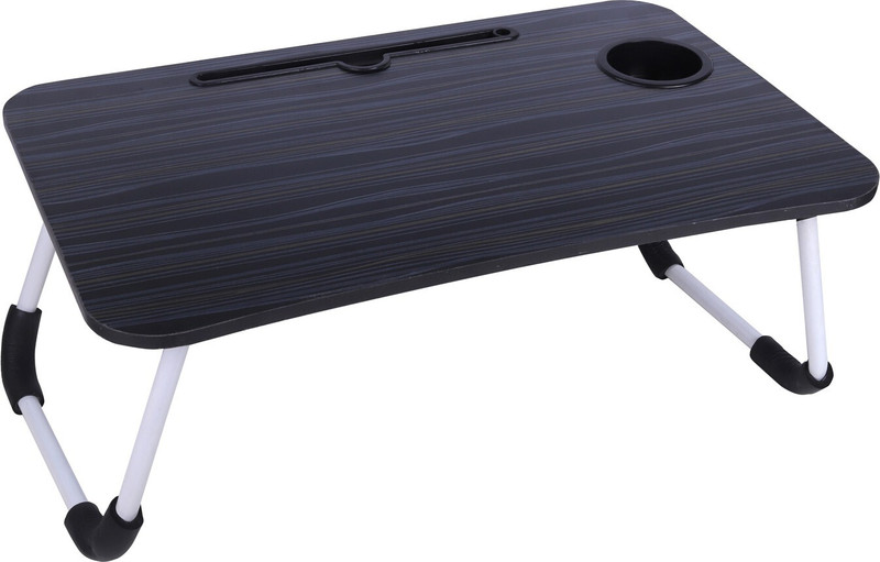 FurniGully Wood Portable Laptop Table(Finish Color - Black)