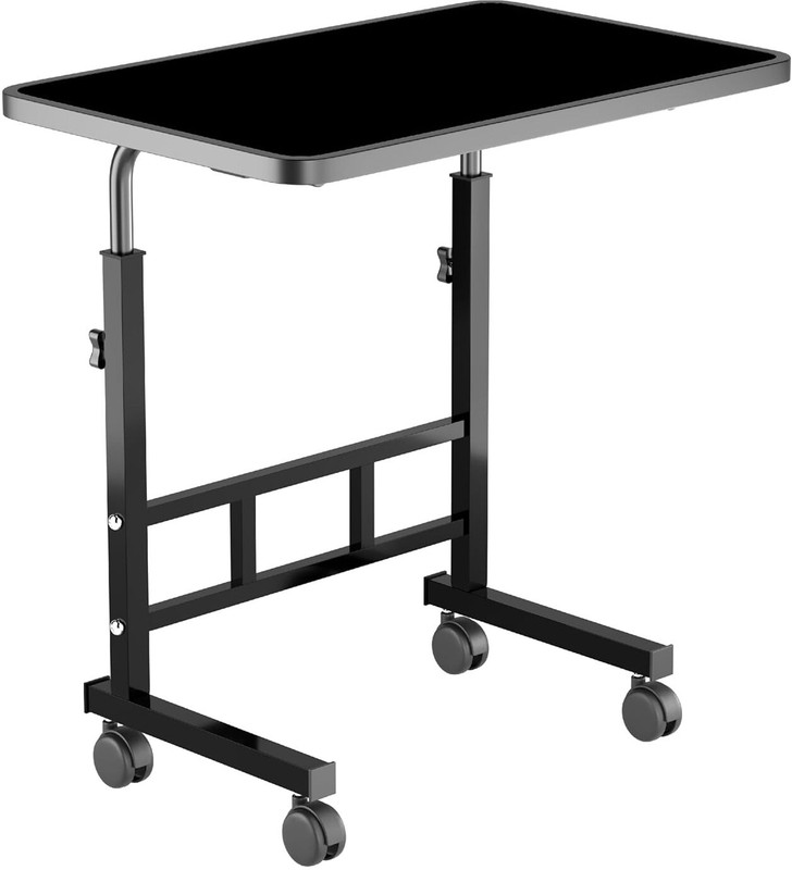 SHIVRUDRA BLACK ADJUSTABLE TABLE MARBLE LIGHT HIGHT Wooden, Iron Desk Stand Rotatable Laptop Stand with Adjustable Height Compatible with Universal Laptops(Black)