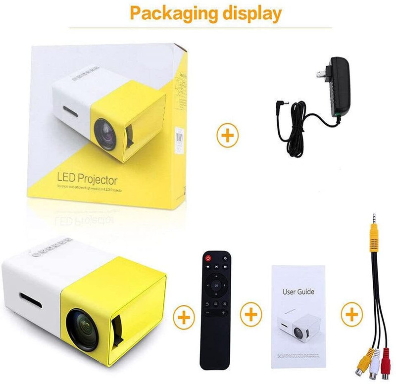 Wifton Mini Projector HDMI Projector for Video TV Movie 400 lm LED Corded & Cordless Mobiles Portable Projector(Yellow)