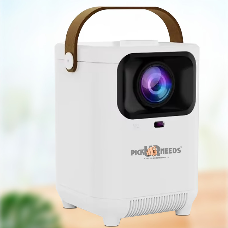 Pick Ur Needs 5000 lm LED Corded & Cordless Mobiles Portable Projector(White)