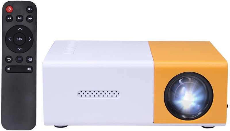 Wifton Movie Projector 400LM LED Corded Projector 400 lm LED Corded & Cordless Portable Projector(Yellow)