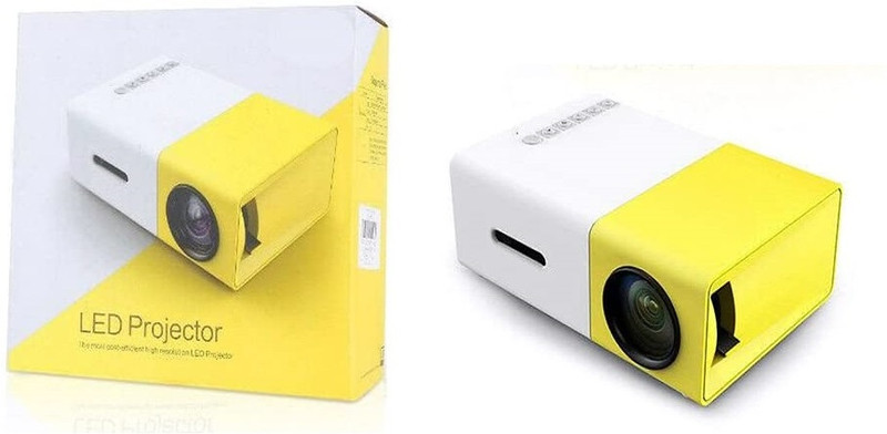 Wifton Home Cinema 1080P Pocket Video Projector 400 lm LED Corded & Cordless Portable Projector(Yellow)