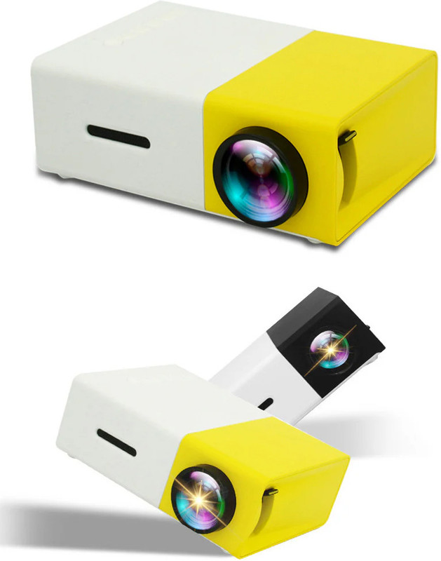 Wifton Mini Projector Projector 400LM with USB Interfaces 400 lm LED Corded & Cordless Portable Projector(Yellow)