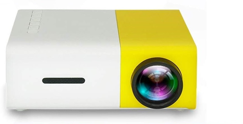 RHONNIUM 4K LED Projector HDMI, AV, SD, USB 400 lm LED Corded & Cordless Mobiles Portable Projector(Yellow)