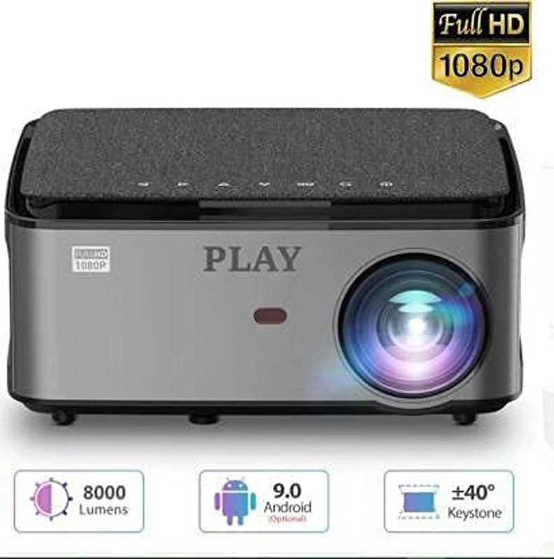 PLAY PP3 Full HD LED Portable 1920 x 1080P High Brightness & Contrast Native Full HD Resolution 5500 lm LED Corded Portable Projector(Black)