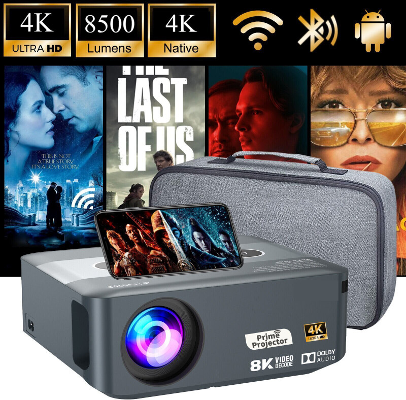 Prime Projector 4K 3D X Series X1 Mini Home Theatre Projector| 8500 Lumens 25000:01 C/R 8500 lm LED Corded Mobiles Portable Projector(Grey)