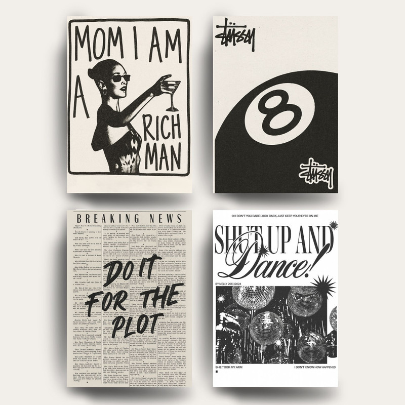 Mom I'm A Rich Man Wall Posters – Set of 4 A4 Posters (21x29.7 cm) on 300 GSM Cardstock with free Adhesive Tape | Room Decor Paper Print(11.6 inch X 8.2 inch, Flat Sturdy Box) - 74% off at DetectaDeal