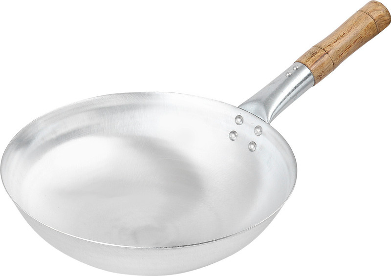 Elivia Chinese Wok chinese Kadai 11 Inches Wok 3 L capacity 31 cm diameter(Iron)