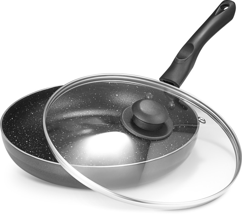 paasapahce Fry Pan with SS lid, nonstick coating, Induction compatible Fry Pan 23.5 cm diameter with Lid 1.5 L capacity(Aluminium, Non-stick, Induction Bottom)